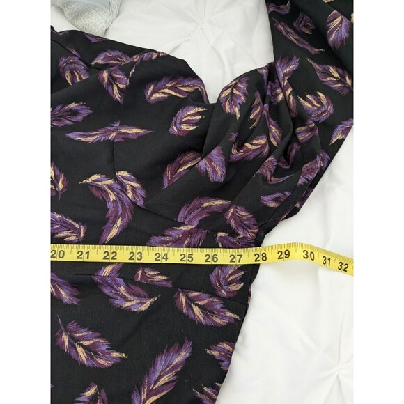 LANE BRYANT Top Women's Plus Sz 22 Blouse Black Purple Laceup Boho Peasant Shirt - Picture 14 of 15